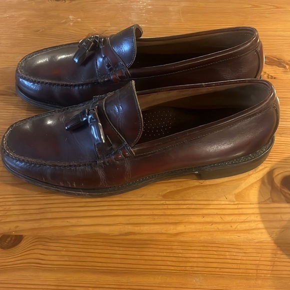 VTG HANOVER Men's leather Burgundy Tassel Loafers Slip Ons Size 11 D/B USA - Picture 5 of 12